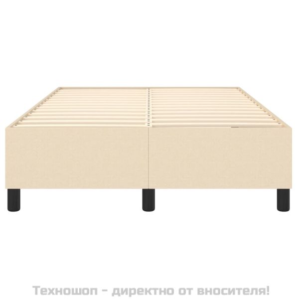 Рамка за легло с пружини, кремава, 120x200 см, плат