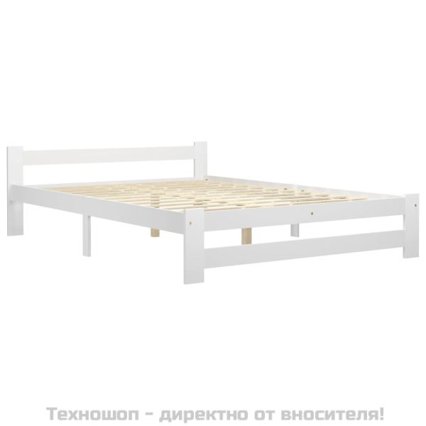 Рамка за легло, бяла, бор масив, 140х200 см