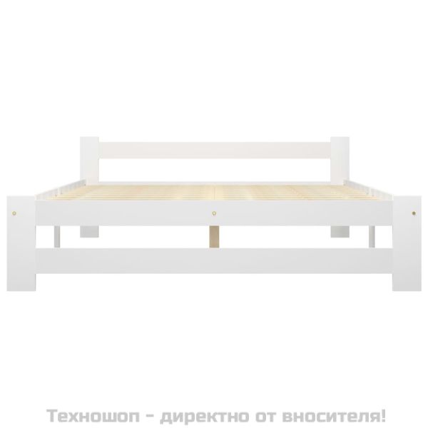 Рамка за легло, бяла, бор масив, 160х200 см
