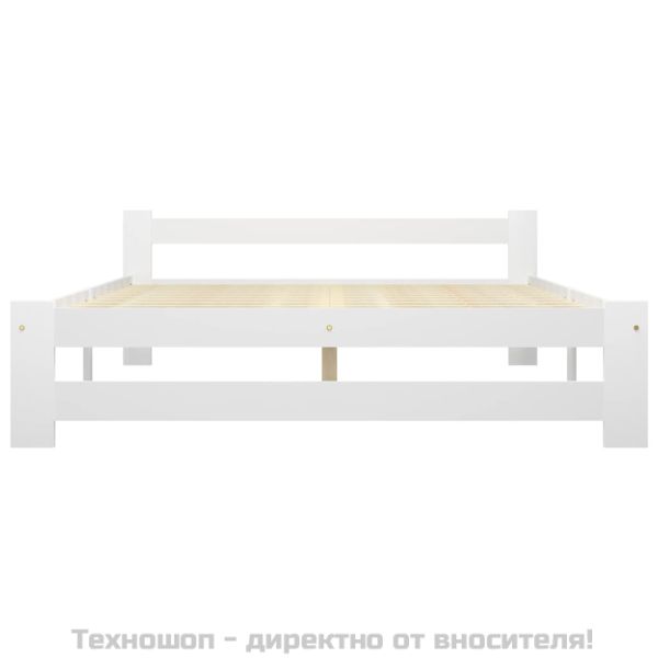 Рамка за легло, бяла, бор масив, 180х200 см