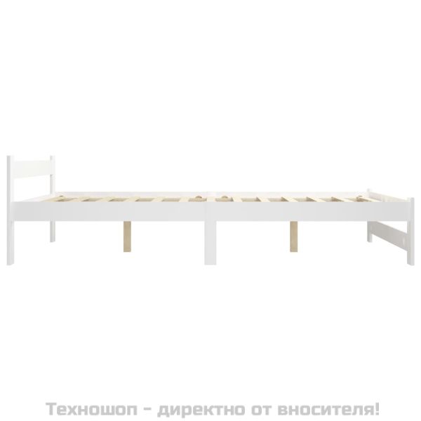 Рамка за легло, бяла, бор масив, 180х200 см
