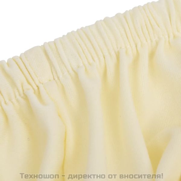 Разтеглив калъф за 2-местен диван, кремав, полиестерно жарсе