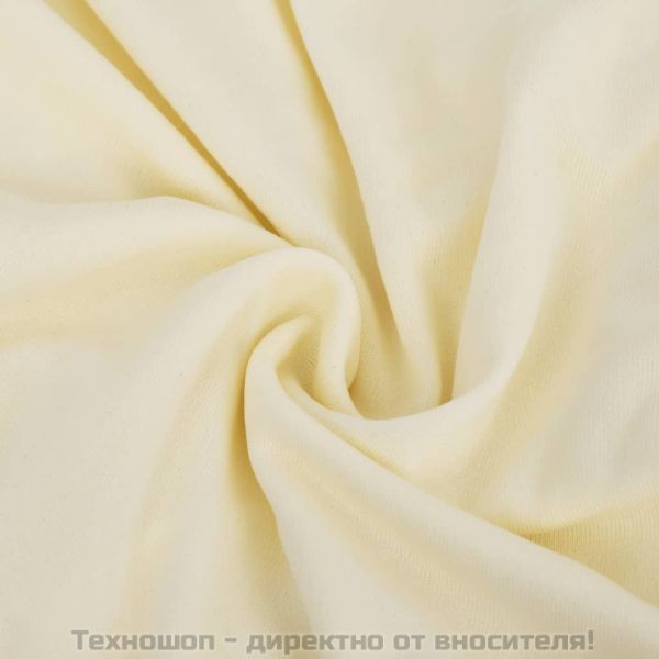 Разтеглив калъф за 3-местен диван, кремав, полиестерно жарсе