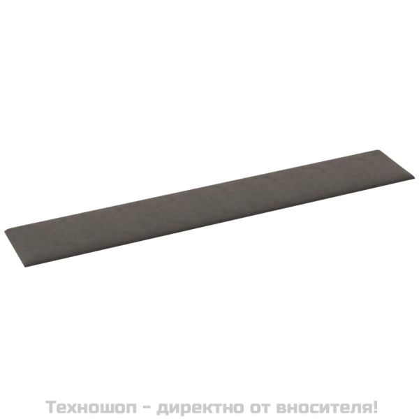 Стенни панели, 12 бр, тъмносиви, 90x15 см, кадифе, 1,62 м²