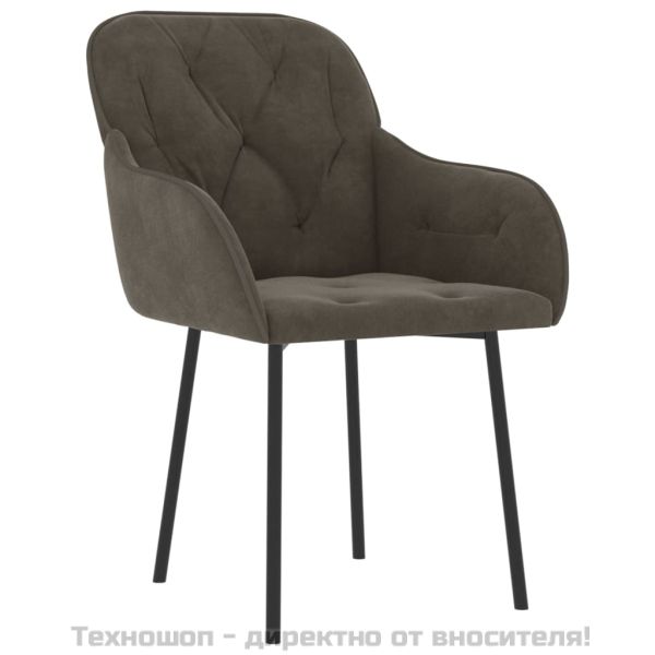 Трапезни столове, 2 бр, тъмносиви, кадифе