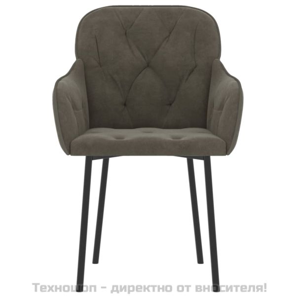 Трапезни столове, 2 бр, тъмносиви, кадифе