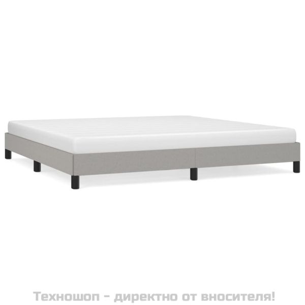 Рамка за легло без матрак, светлосива, 200x200 см, плат