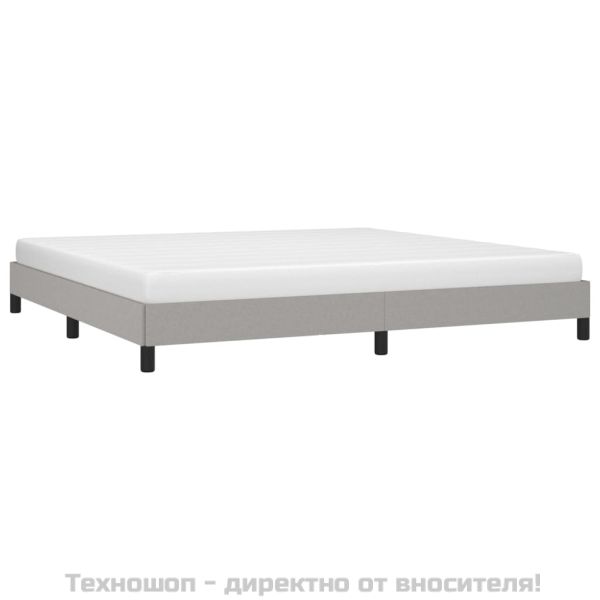 Рамка за легло без матрак, светлосива, 200x200 см, плат