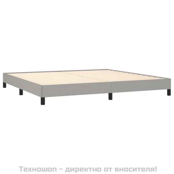 Рамка за легло без матрак, светлосива, 200x200 см, плат