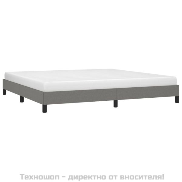 Рамка за легло без матрак, тъмносива, 200x200 см, плат