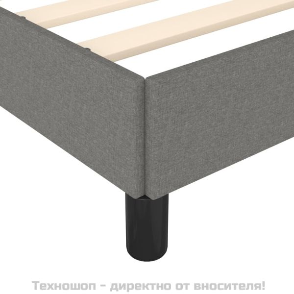 Рамка за легло без матрак, тъмносива, 200x200 см, плат