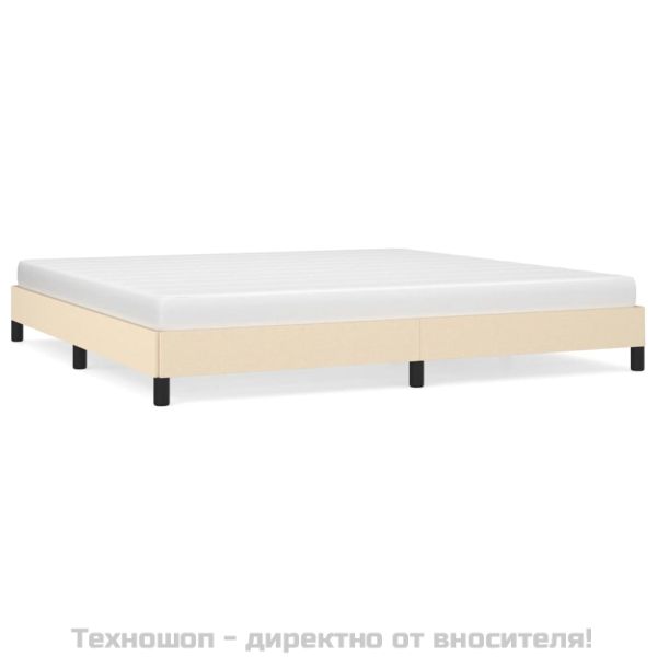 Рамка за легло без матрак, кремава, 200x200 см, плат