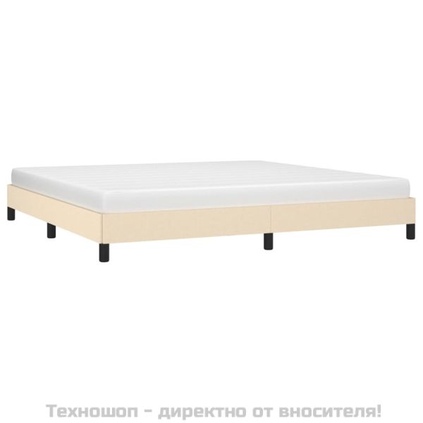 Рамка за легло без матрак, кремава, 200x200 см, плат