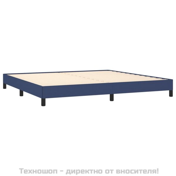 Рамка за легло без матрак, синя, 200x200 см, плат