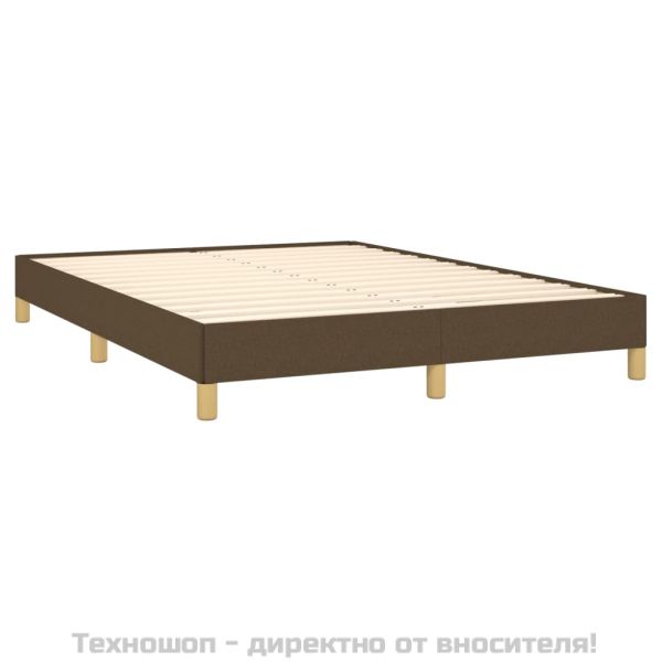 Рамка за легло без матрак, тъмнокафява, 140x200 см, плат