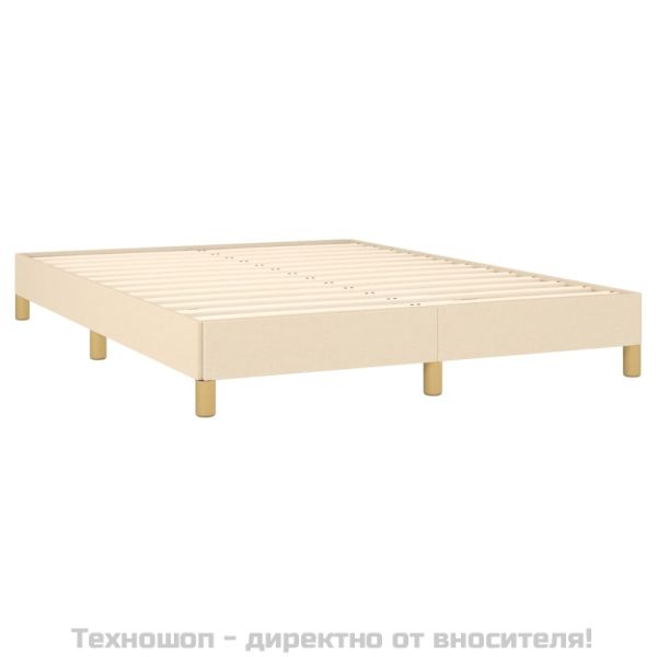 Рамка за легло без матрак, кремава, 140x200 см, плат