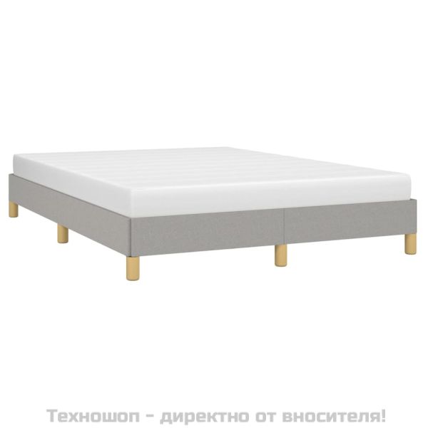 Рамка за легло без матрак, светлосива, 160x200 см, плат