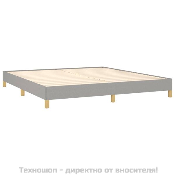 Рамка за легло без матрак, светлосива, 180x200 см, плат