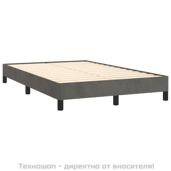 Рамка за легло без матрак, тъмносива, 120x200 см, кадифе