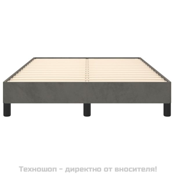 Рамка за легло без матрак, тъмносива, 120x200 см, кадифе
