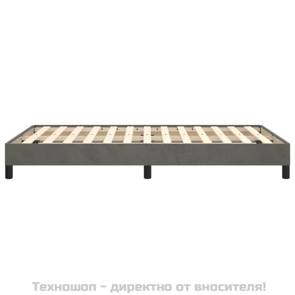 Рамка за легло без матрак, тъмносива, 120x200 см, кадифе