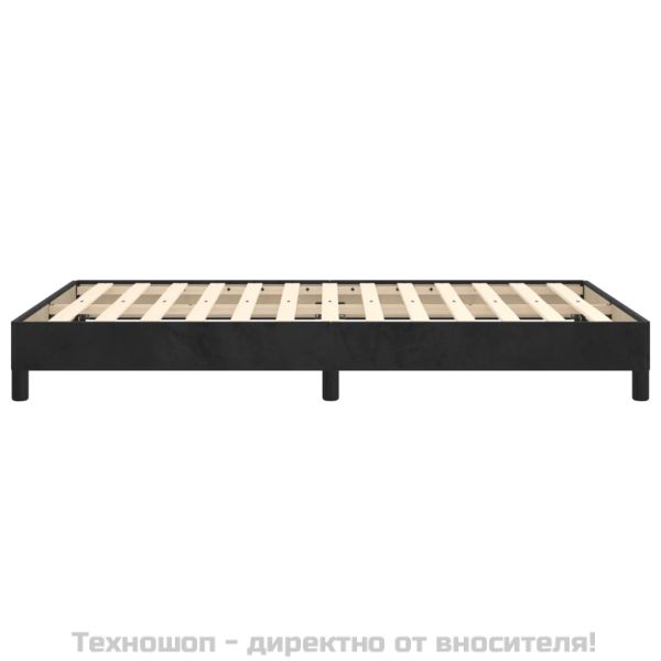Рамка за легло без матрак, черна, 120x200 см, кадифе