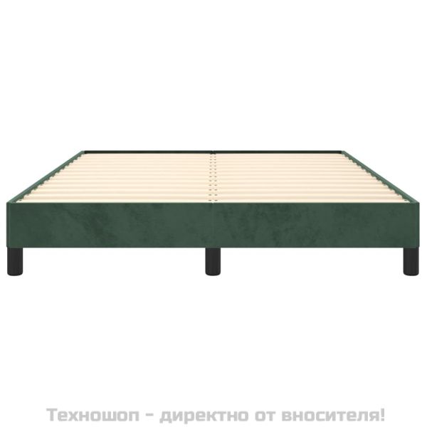 Рамка за легло без матрак, тъмнозелена, 140x190 см, кадифе