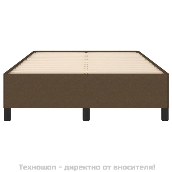 Рамка за легло без матрак, тъмнокафява, 120x200 см, плат