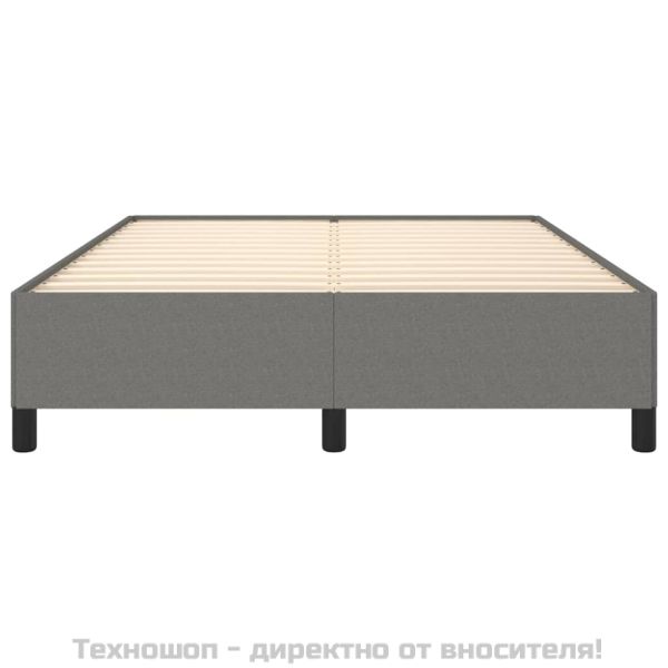Рамка за легло без матрак, тъмносива, 140x190 см, плат