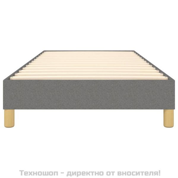 Рамка за легло с пружини, тъмносива, 80x200 см, плат