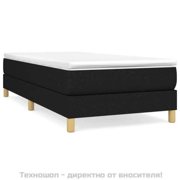 Рамка за легло с пружини, Черно, 80x200 см, плат