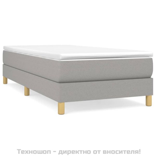 Рамка за легло с пружини, светлосива, 90x200 см, плат
