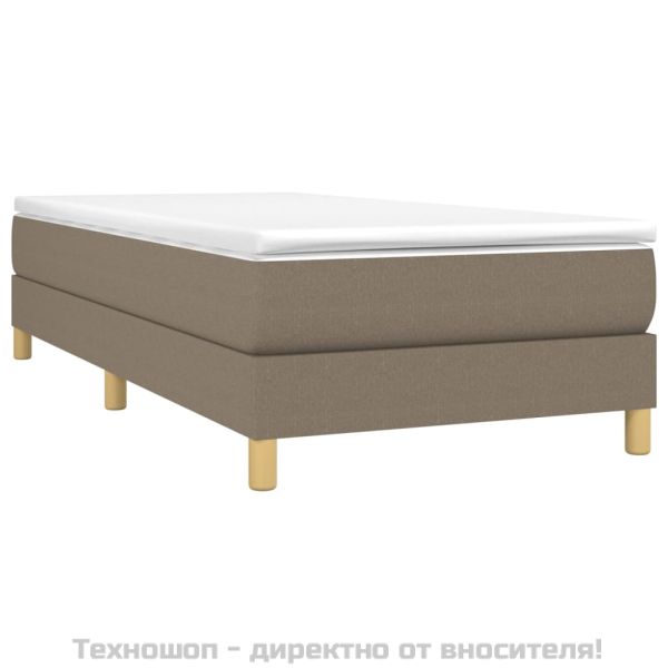 Рамка за легло с пружини, таупе, 90x200 см, плат