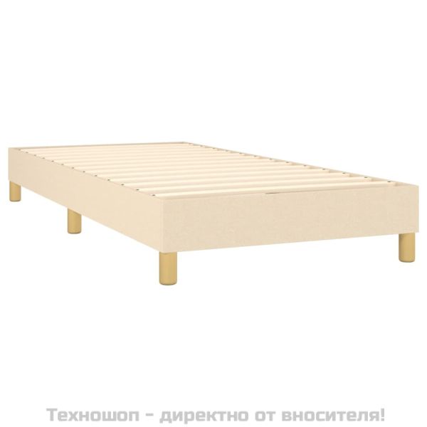 Рамка за легло с пружини, кремави, 90x200 см, плат