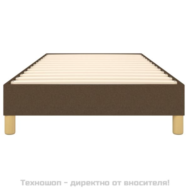 Рамка за легло с пружини, тъмнокафява, 100x200 см, плат