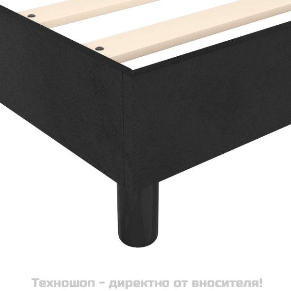 Рамка за легло с пружини черна 90x200 см кадифе