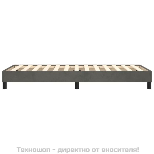 Рамка за легло с пружини, тъмносива, 100x200 см, кадифе