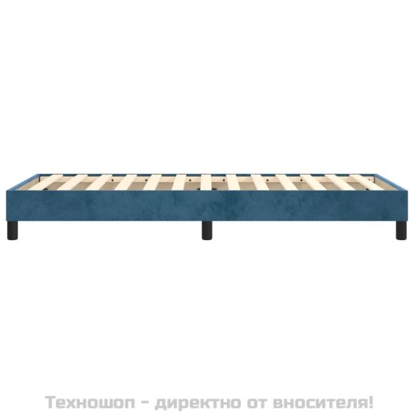 Рамка за легло с пружини, тъмносиня, 100x200 см, кадифе