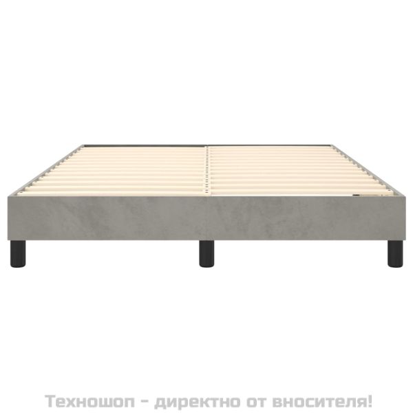Рамка за легло с пружини, светлосива, 140x200 см, кадифе