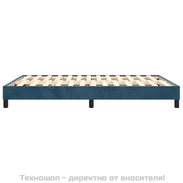 Рамка за легло с пружини, тъмносиня, 140x200 см, кадифе