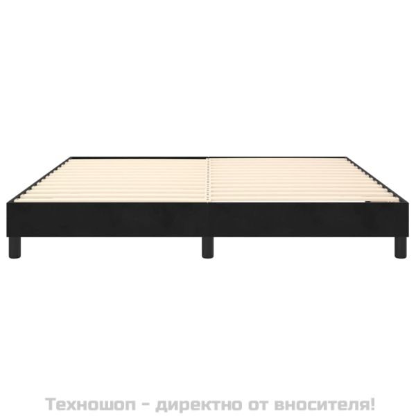 Рамка за легло с пружини, черна, 180x200 см, кадифе
