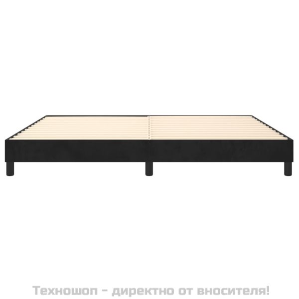Рамка за легло с пружини, черна, 200x200 см, кадифе
