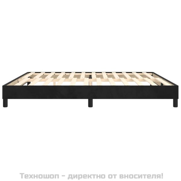 Рамка за легло с пружини, черна, 200x200 см, кадифе