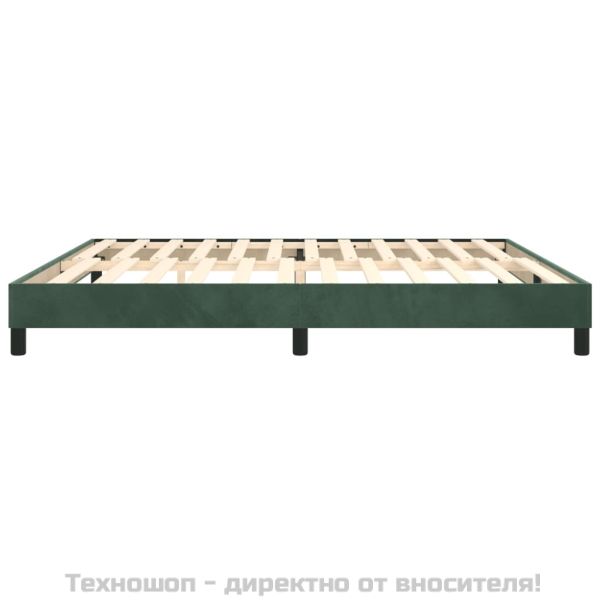 Рамка за легло с пружини, тъмнозелена, 200x200 см, кадифе