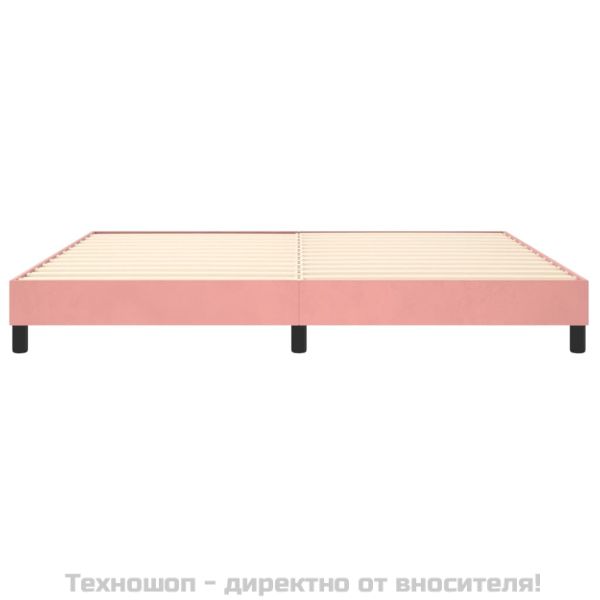 Рамка за легло с пружини, розова, 200x200 см, кадифе