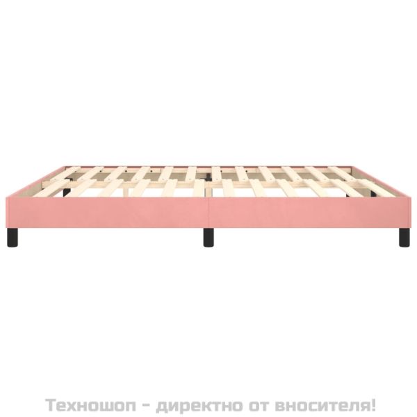 Рамка за легло с пружини, розова, 200x200 см, кадифе