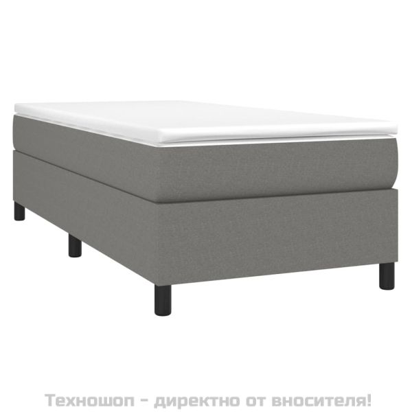 Рамка за легло с пружини, тъмносива, 80x200 см, плат