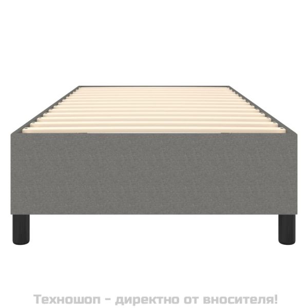Рамка за легло с пружини, тъмносива, 90x190 см, плат