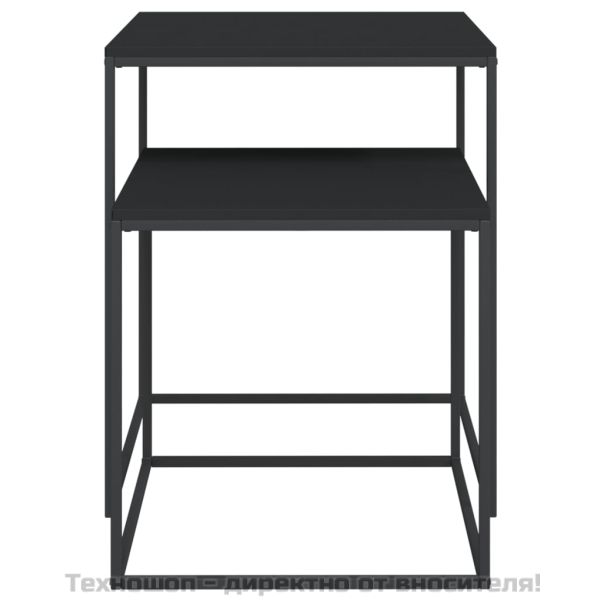 Комплект маси за кафе, 2 бр, инженерно дърво и метал