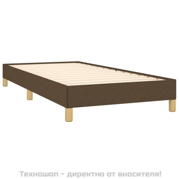 Рамка за легло без матрак, тъмнокафява, 80x200 см, плат